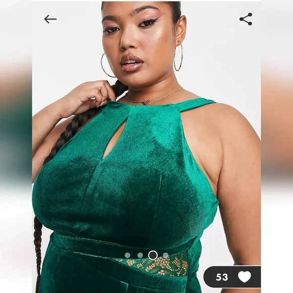 πHPπ Women's ASOS Velvet Keyhole Gown - Picture 4 of 8